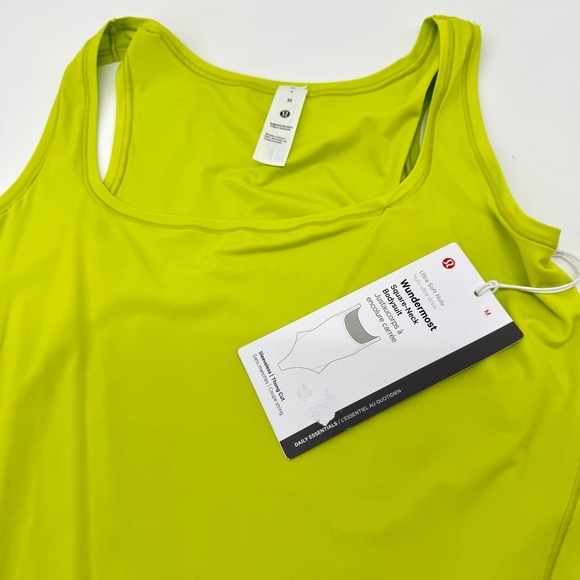 Lululemon Ultra-Soft Nulu Square-Neck Sleeveless Bodysuit in Lime Size Large - Picture 4 of 7